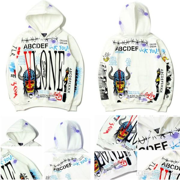 

vlone vlone men новое поступление мужские дизайнерские толстовки и свитера весна осень повседневные толстовки толстовка модные печатные толс, Black