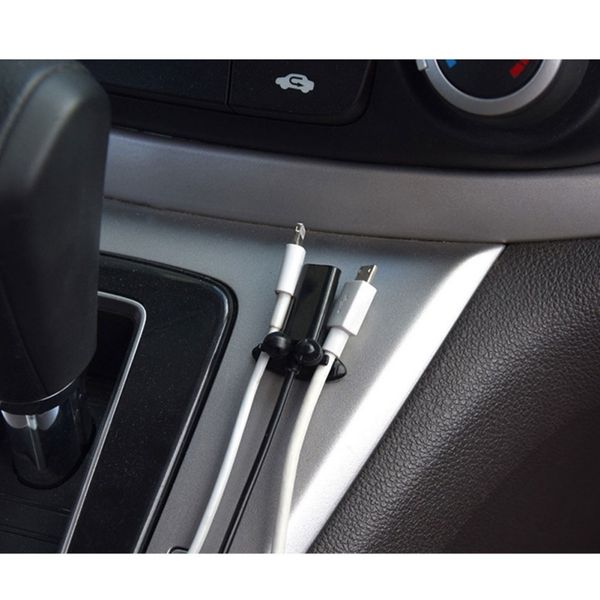 

8pcs/lot car wire cord clip cable holder tie fixer organizer drop selfadhesive clamp cable clips usb earphone clip1