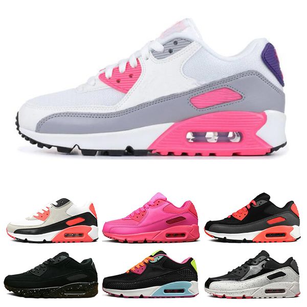 

nike air max 90 кроссовки женские тройной белый черный желтый зеленый розовый мужские кроссовки подушки поверхности дышащие спортивные кроссовки размер 36-45