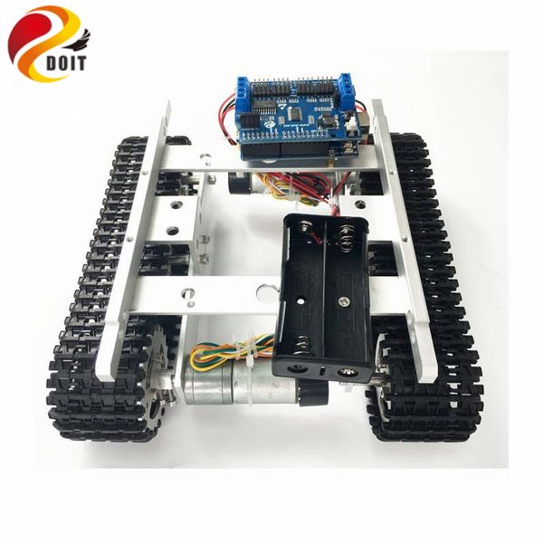 

t100 crawler tank chassis controlled by wifi android ios mobile phone app with ar-duino development board+motor drive board diy