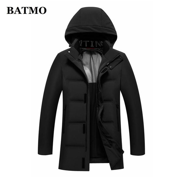 

batmo 90% white duck down hooded jackets men,men's winter hooded jackets,plus-size m-7xl 1951, Black