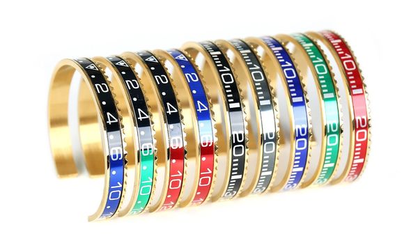 

new 316l stainless steelmen women speedometer bracelet open bangles jewelry fit watch for party gift, Black