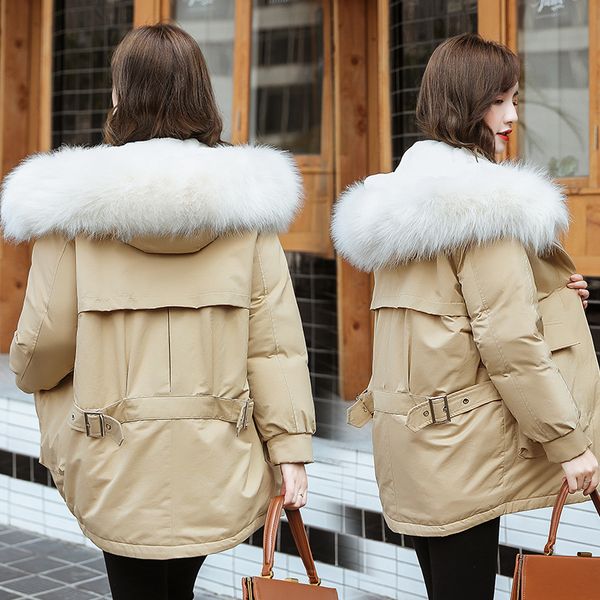 

2019 new parkas female women winter coat thickening cotton winter jacket fashion womens outwear parkas for women, Black