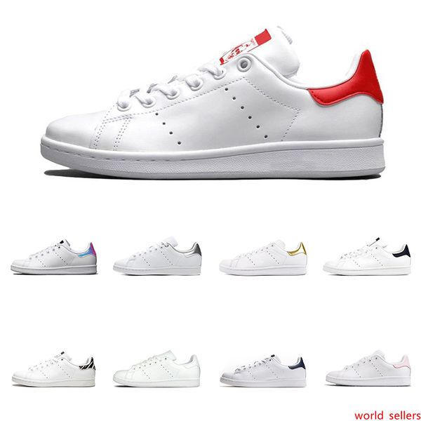 

2020 smith men women sneakers triple green black white navy red green rainbow stan mens casual shoe fashion leather shoes