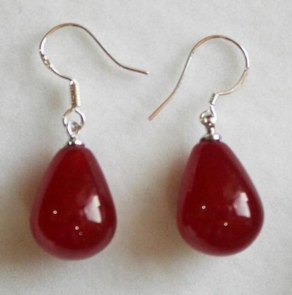 

gota de agua 12*16mm rojo hermoso piedra pendiente, Silver