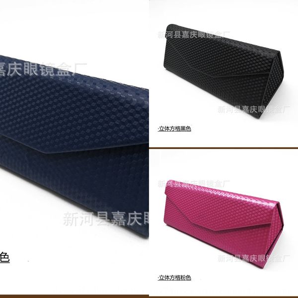 

stereo square handmade case glasses case leather triangular folding glasses box handmade box classic atmospheric