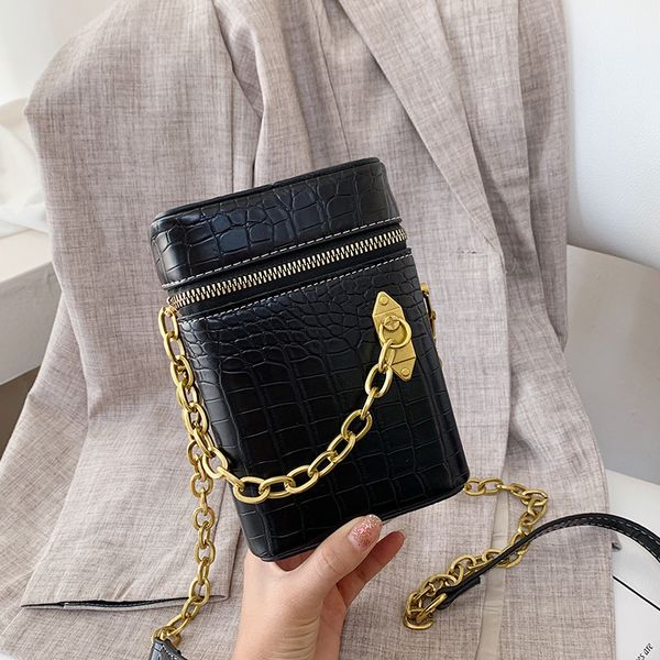 

мини женщины курьерские сумки цепи слинг сумка крокодил шаблон ведро сумка для женской сумки небольшой bolsas мобильный кошелек