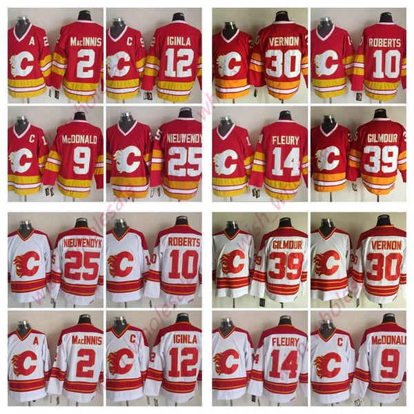 

старинные скк калгари пламя эл макиннис лэнни макдональд майк вернон теорен флери джерси гэри робертс джером игинла сшитые хоккейные майки, Black;red