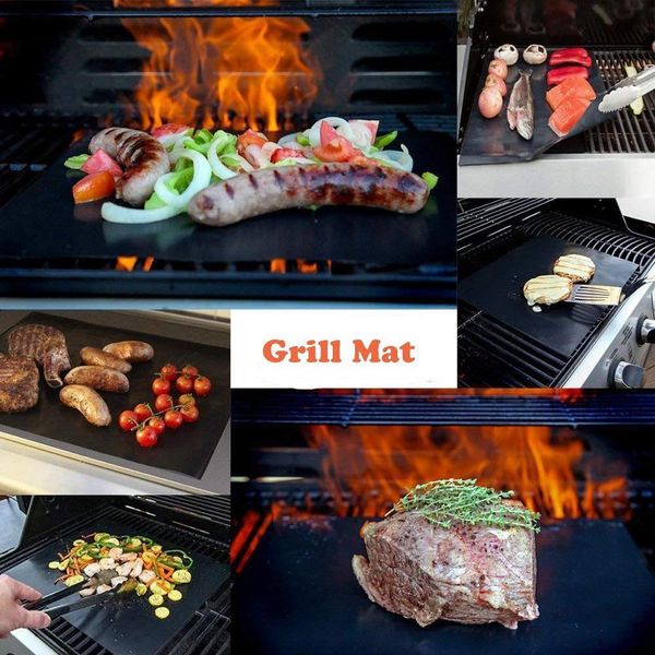 

bbq grill mat barbecue outdoor baking non-stick pad reusable teflon cooking plate 40 * 30cm for party ptfe grill mat tools