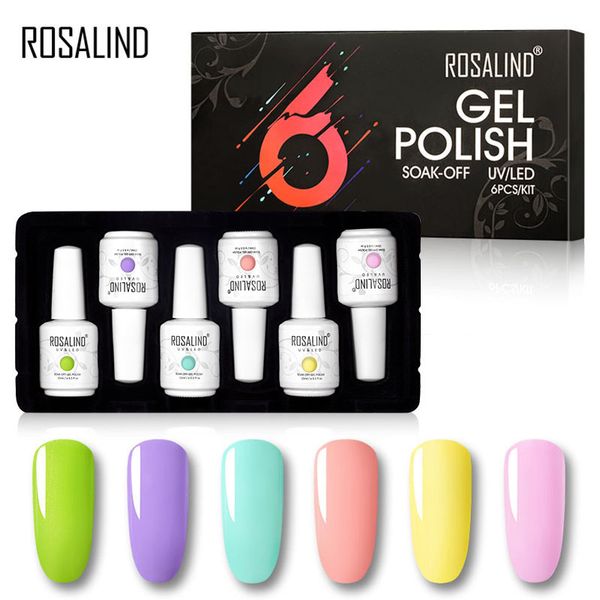 

rosalind gel nail polish set 15ml hybrid varnishes uv gel all for manicure base and coat for nail art acrylic polish, Red;pink