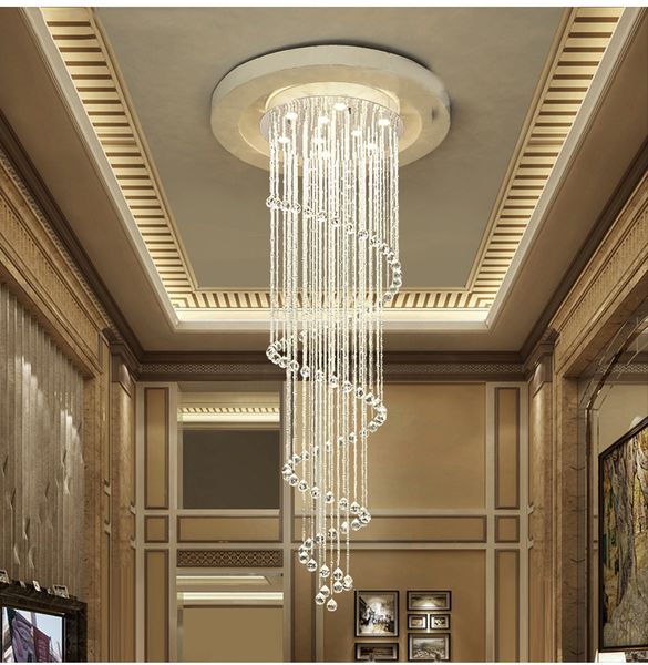 

modern spiral led crystal chandeliers stairs chandelier lamps crystal pendant lighting fixtures dining room indoor home deco lamp fixture