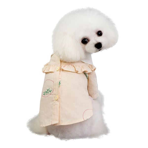 

cute весна лето одежда для собак pet девушка цветочные рубашки воротничковый собаки кошки vest мода собак рубашки костюм с листьев лотоса