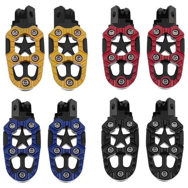 

2pcs/set universal 8mm metal motorcycle off-road foot pegs pedals footrests slim foot peg wide surface large diameter end cap