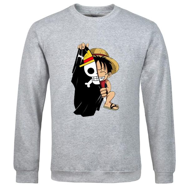 

man japanese anime hoodies one piece luffy print tracksuits 2020 sportswear pullover sweatshirt men fashion long sleeve clothing, Black