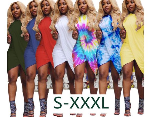 

Women Sexy Summer Female Dress Cross Short Sleeved Stylish Rainbow Color Dresses