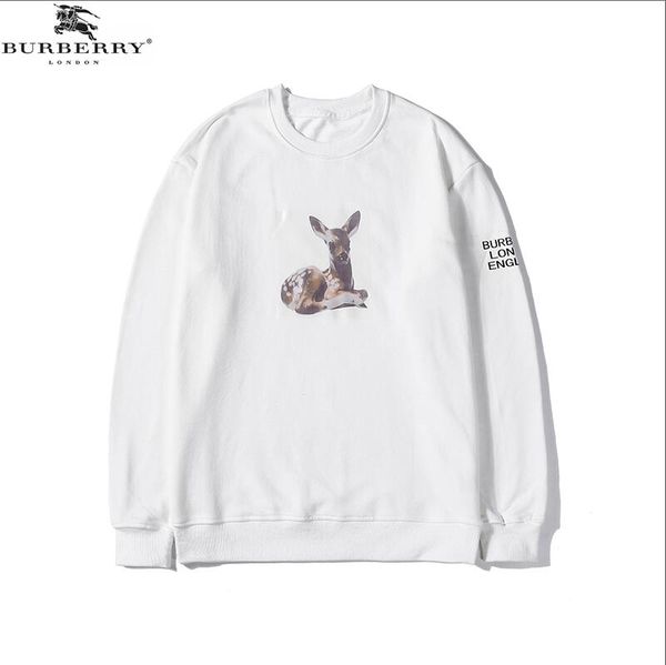 

2019 men's and women's burberrywinter new fashion sports sweater printing short-sleeved embroidered cotton men's sweater -33, Black