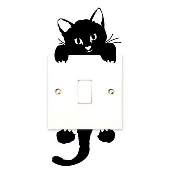 New Kitten Bedroom Switch Wallpaper Adesivo da parete 3D rimovibile impermeabile