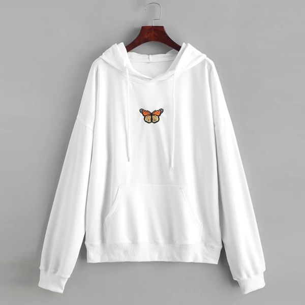 

womens autumn casual long sleeve printed hooded t shirts fashion new femme blouse, White;black