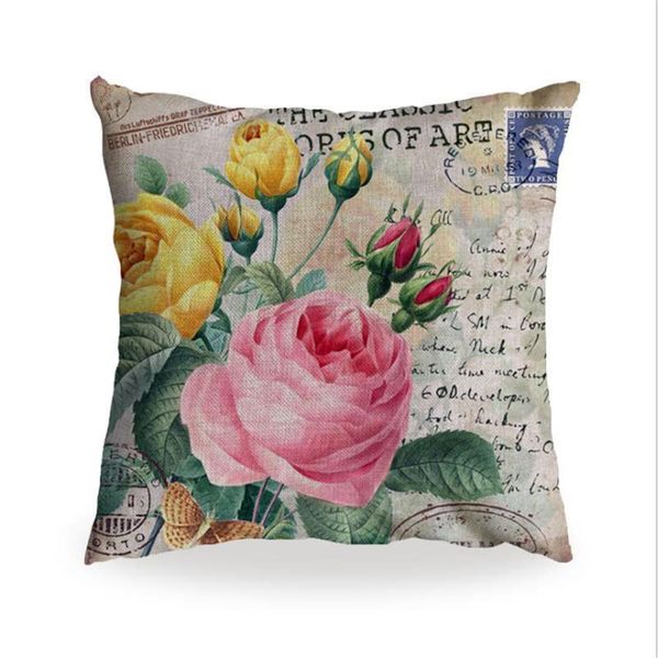 

aovoll christmas pillow covers decorative flower pattern pillowcase car sofa cover 100% polyester home decor pillow cover