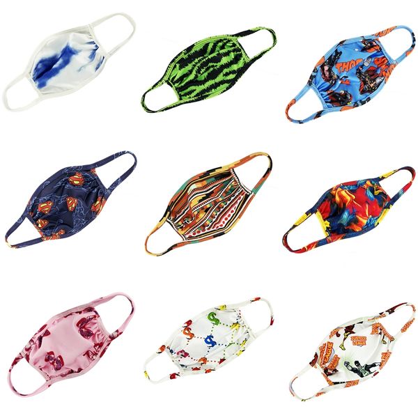 

sale kids mask cotton comfortable face masks 3-layer fashion designer printed mask dustproof earloop masks 202005155 #576, Black