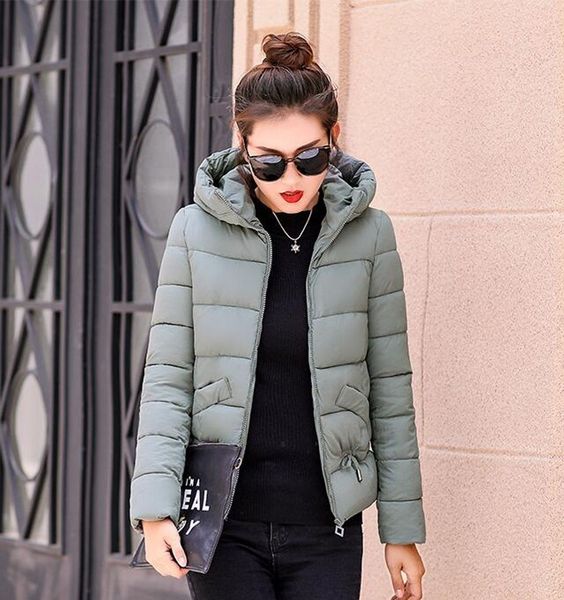 

vogue nice winter parkas cotton-padded hooded coat short jacket warm turtle neck female coats winter fashions women coat, Black