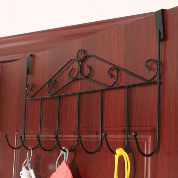 

7 hooks over door bathroom hanger coat clothes hat bag towel hanging rack holder porta llaves pared casa door hanger hooks #15