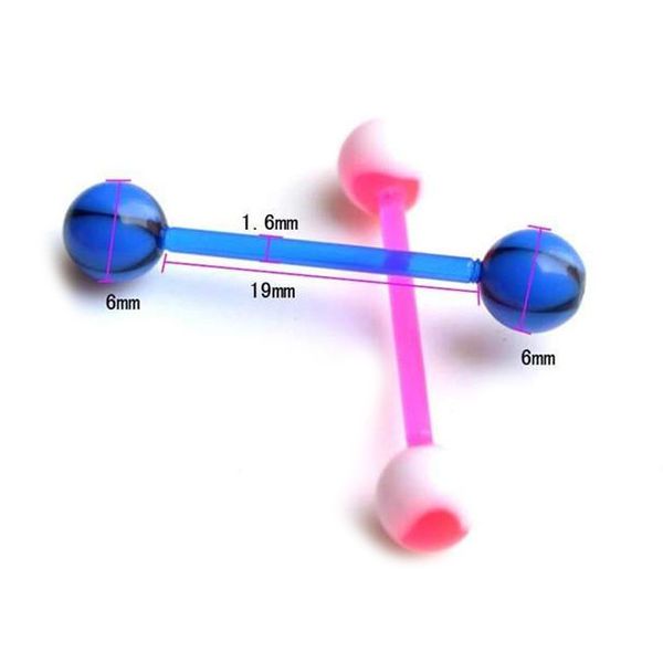 

50pcs mixed ball tongue ring navel nipple barbell rings bars body jewelry piercing b88, Slivery;golden