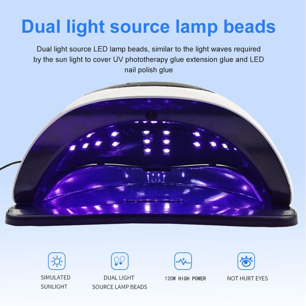 

120w led nail dryer 45pcs uv lamp heads automatic sensor switch timing function curing all gel nail dry light
