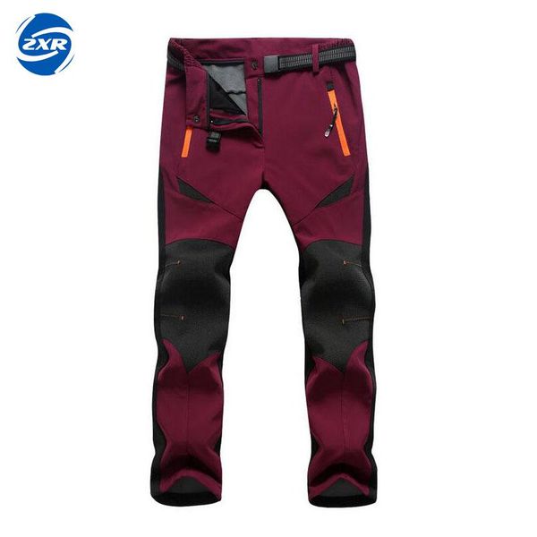 

zuoxiangru waterproof softshell mountain trekking fishing fleece quick dry outdoor pantalon camping randonnee homme hiking pant, Black;green