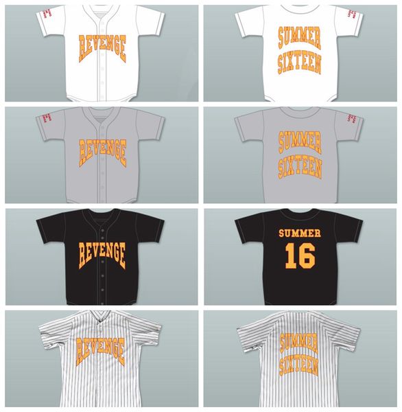 

CUSTOM Drake Summer Sixteen Revenge Looking For Revenge Black Red White Baseball Jersey Stitch Sewn Any Name Any Number free shipping