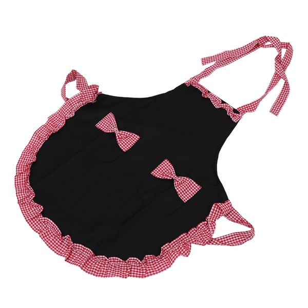 

uhome fashion lovely princess rural style cotton grid pattern working chefs kitchen cooking cook womens ladies fancy maid set ap