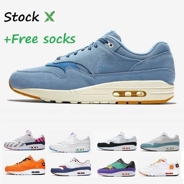 

stock x designer 1 dlx air running shoes 87 max men wave runner women black white grey training max chaussures sneakers