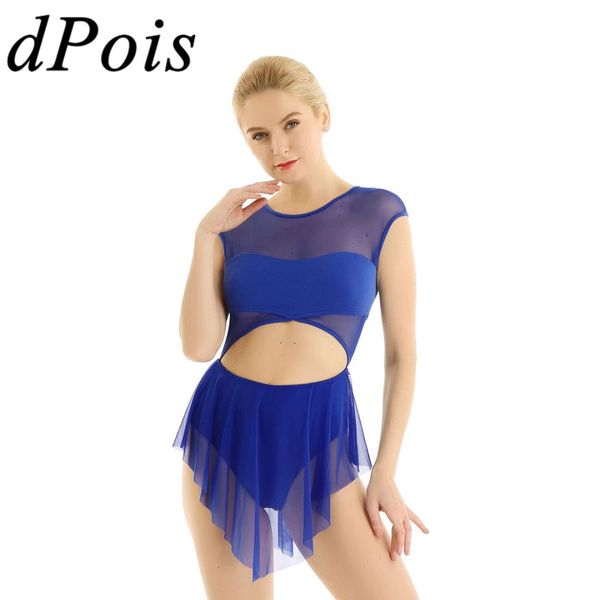 

sleeveless ballet dress lotus mesh skirt leotards showing waist dance unitard gymnastics leotard for women party dresses, Black;red