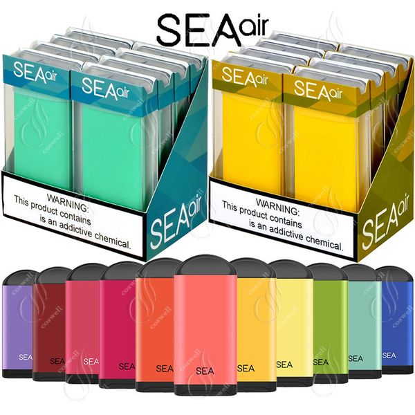 

Самый новый SEA AIR Одноразовая Vape Pen Предварительно заполненного 500puffs Бобы Catridges 2,6 мл 450mAh Аккумулятор Испаритель Hits Vapor Ecigs Portable System Device