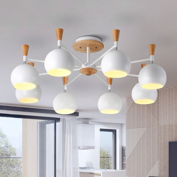 

Modern LED Macaron wood chandelier loft lighting fixtures Nordic hanging lights bedroom illumination living room suspended lamps