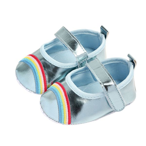 

rainbow pu baby shoes cute cartoon non-slip soft bottom baby girl shoes 0-12m first walker fashion princess