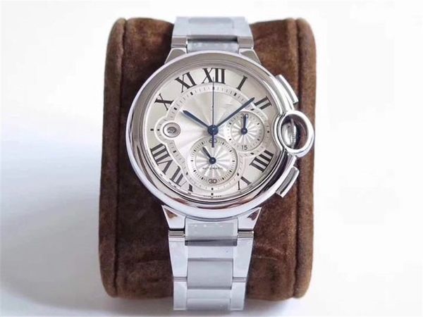

it is a multi-function timepiece 7750 movement 44mmx15.8mm design watch automatic mechanical diamond watch, Slivery;brown