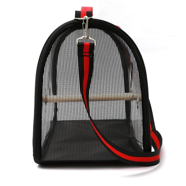 

transparent pet parrot backpack carrying cage outdoor travel comfortable foldrable breathable carrier backbag