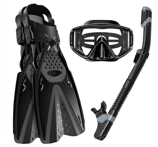 

diving masks goggles snorkel fins snorkeling three treasures three-piece suit