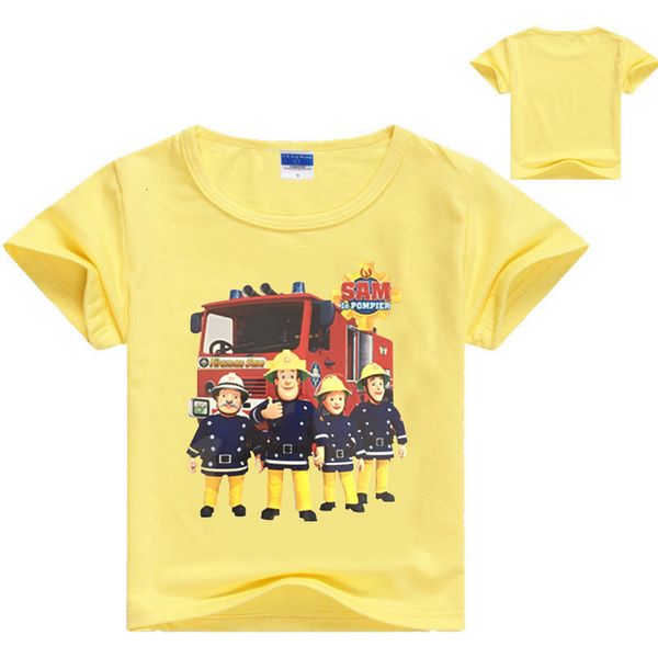 

fireman short comic children boy half sleeve shirt 7154 t shirts, Black