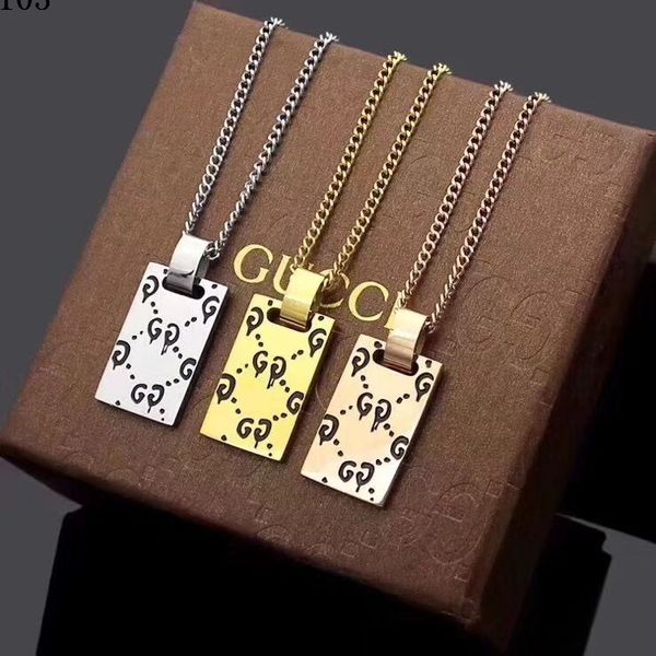 

fashion cc letter designer gold silver rose gold three color pendant luxury necklaces stainless steel jewelry gift with box 4