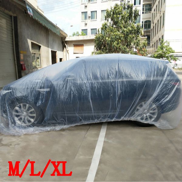 

m/l/xl car plastic transparent cover dustproof waterproof for the body waterproof plastic transparent