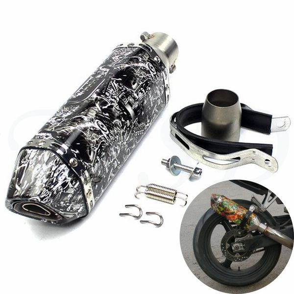 

new fashion muffler 36-51mm universal motorcycle for akrapovic exhaust pipe modified for yamaha yzf r6 yzf r1 r6 fz1 fazer r3