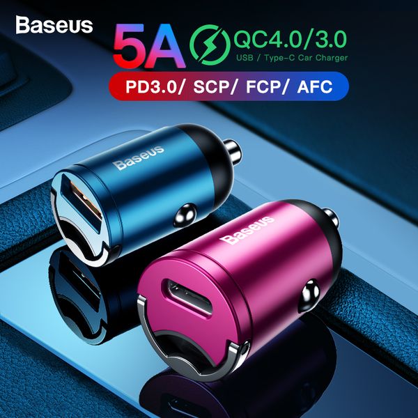 

baseus carga rÃ¡pida 4,0 usb 3,0 cargador de coche para iphone 11 pro max huawei p30 qc4.0 qc3.0 qc 5a rÃ¡pido pd usb coche cargador de