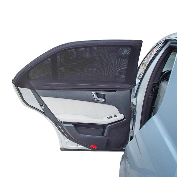 

2x black car rear window uv sunshine mesh sun shades blind kids sunshade