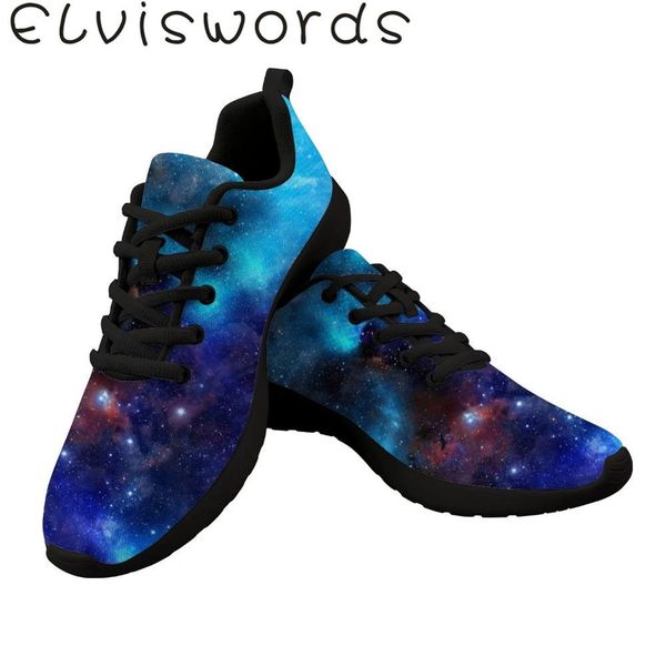 

elvisword stary sky print breathable women sport shoes lightweight summer outdoor travel comfortable basketball runing shoe, Black
