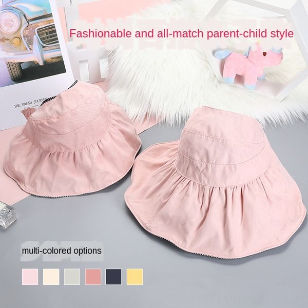 

japanese and korean sweet girl double-sided empty japanese and korean sweet girl parent-child sun hat breathable foldable sun hat, Blue;gray