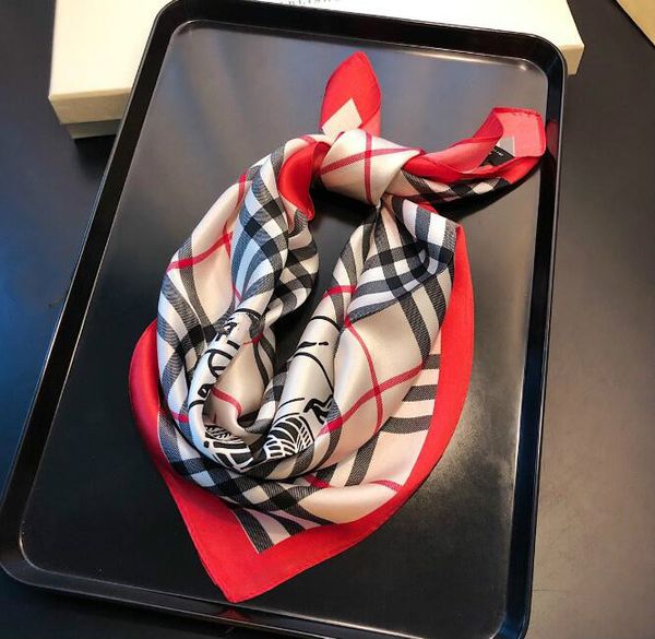 

2020 latest ladies scarf 100% silk summer fashion scarf square office print l waiter stewardess cashmere scarf, Blue;gray