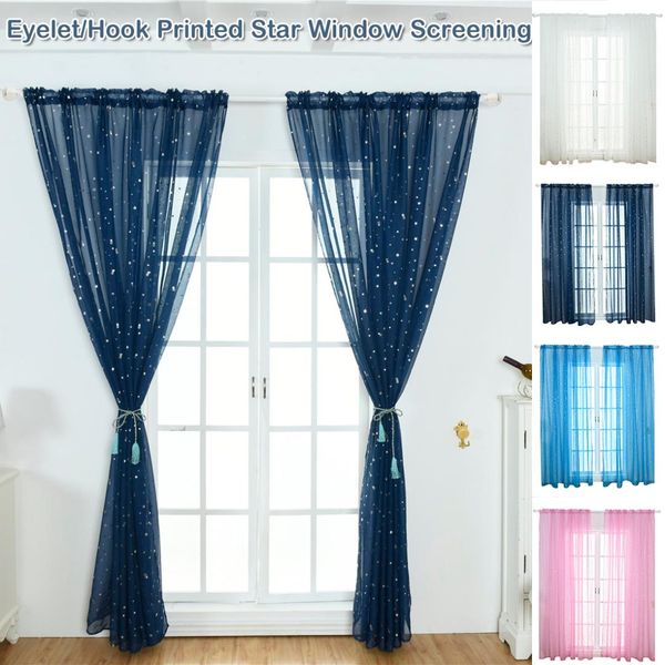 

roman pole window star bedroom decor home door hooks eyelets party gauze screening screen yarn restaurant living room d35