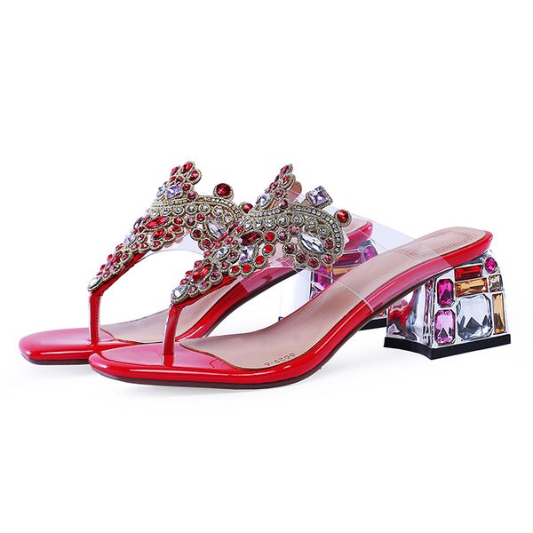 

wholesale new design crystal rhinestone new design slippers sandals, Black
